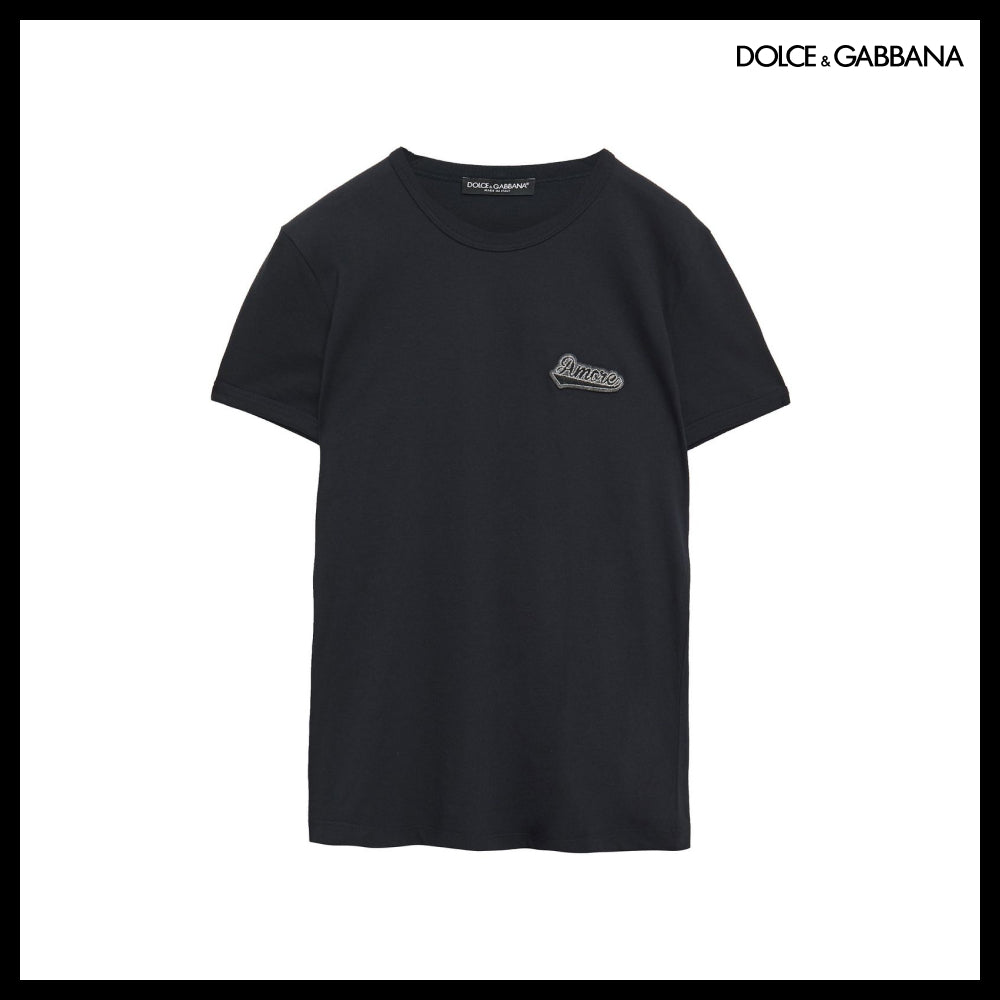 【正規品】Dolce & Gabbana アップリケ付き コットンジャージー