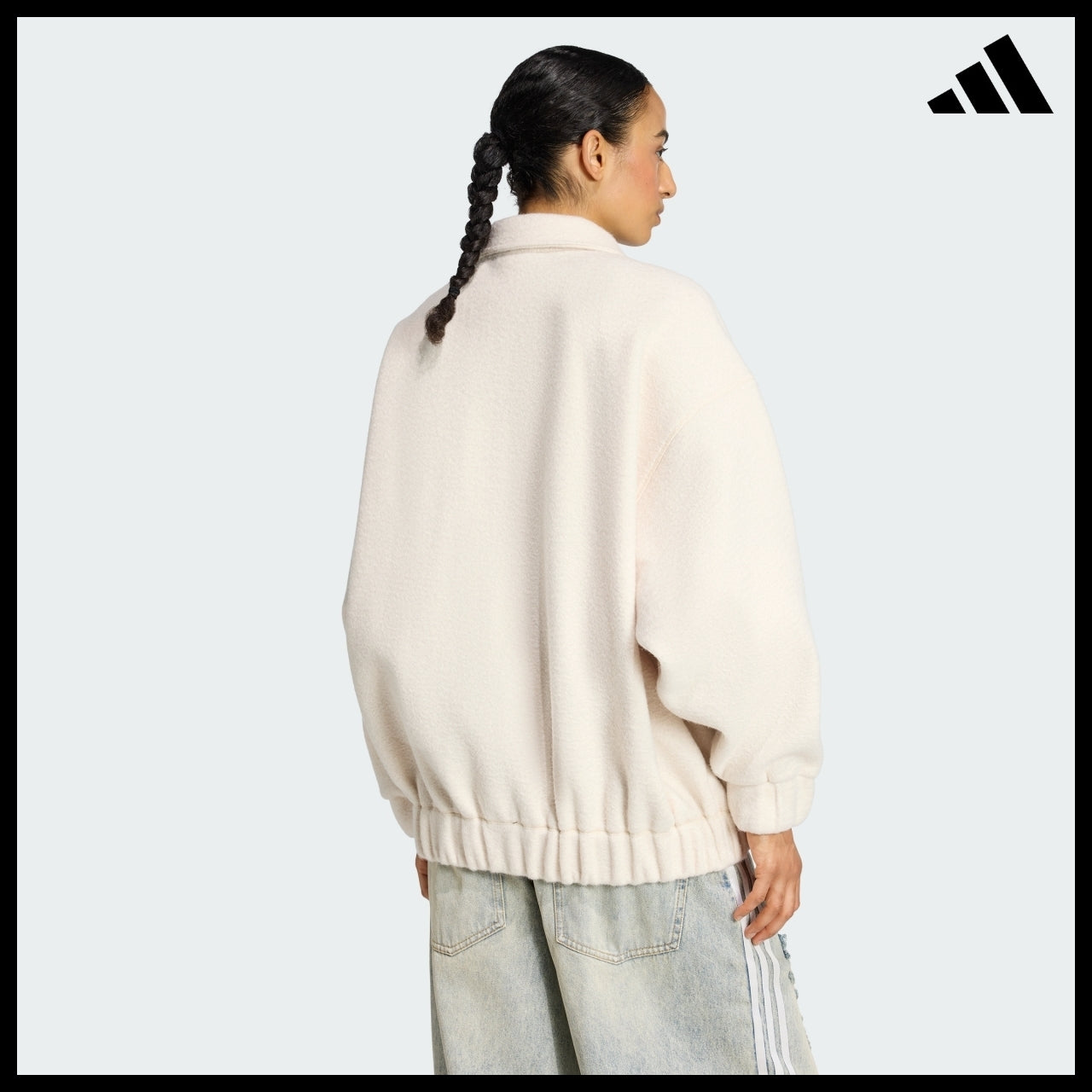 【ADIDAS】Fleece Wonder White Full Zip Jacket Fleece Jacket