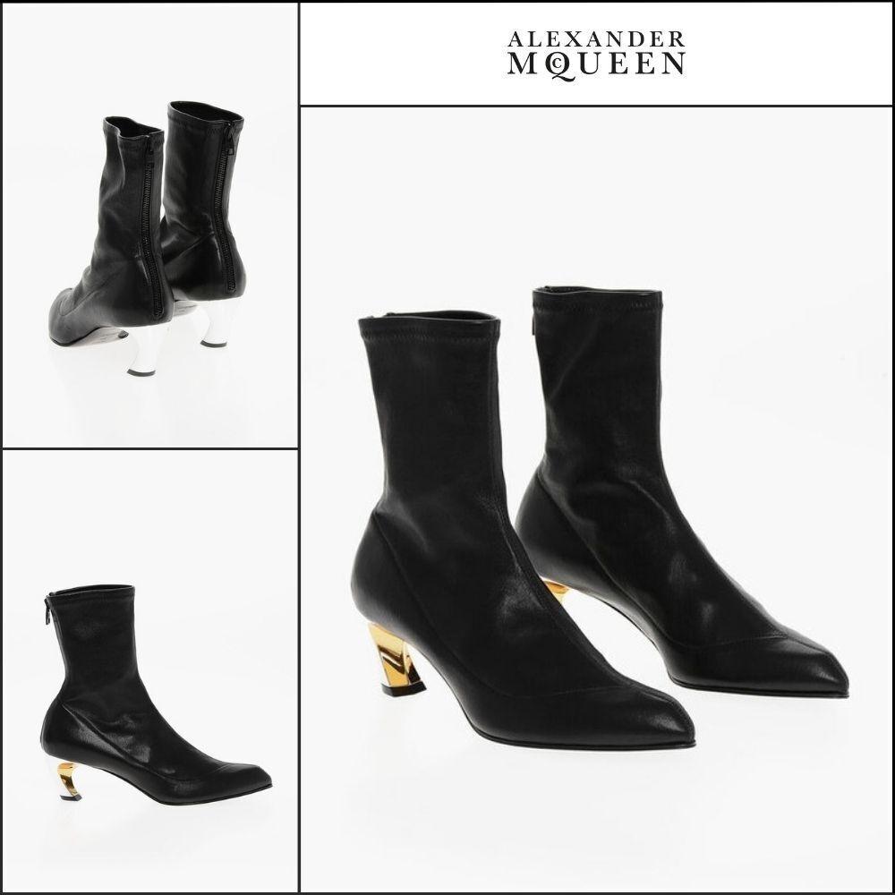 【Alexander Mcqueen】Armadillo Ankle Boots Black