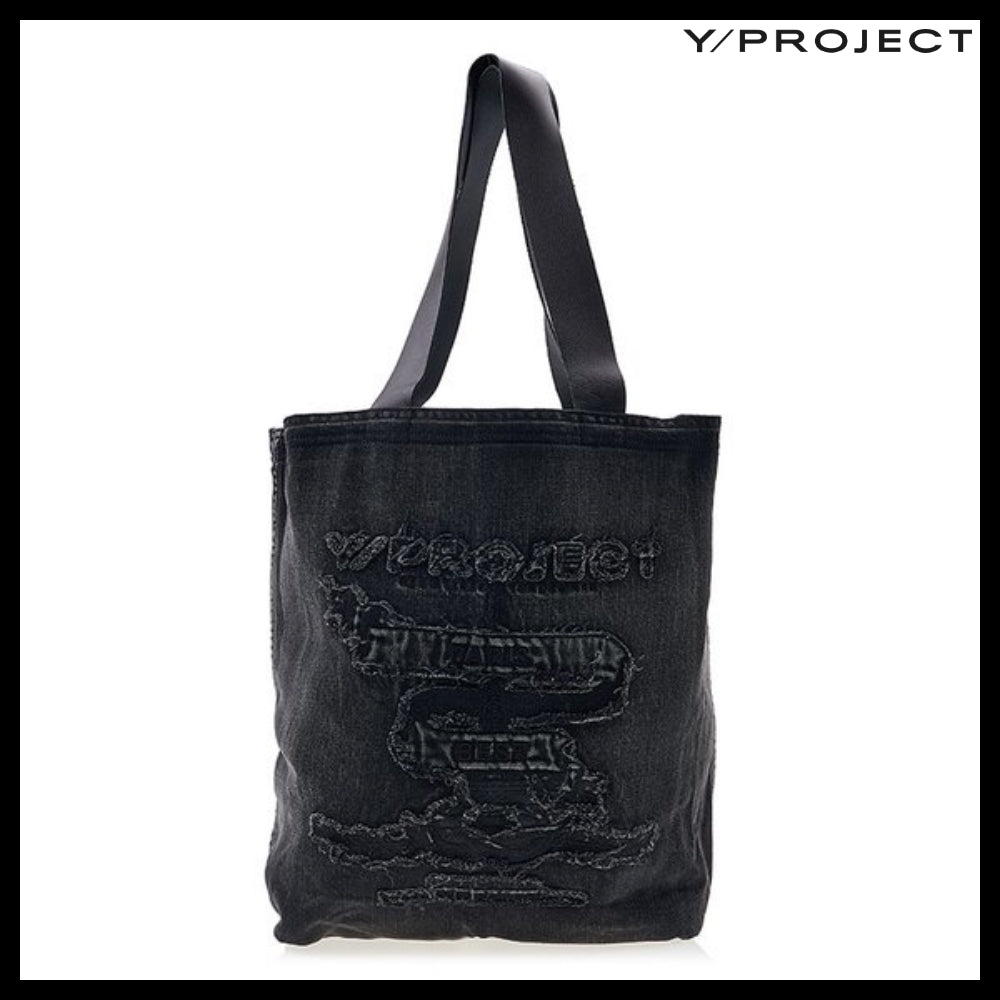 【Y PROJECT】Logo Embroidered Tote Bag