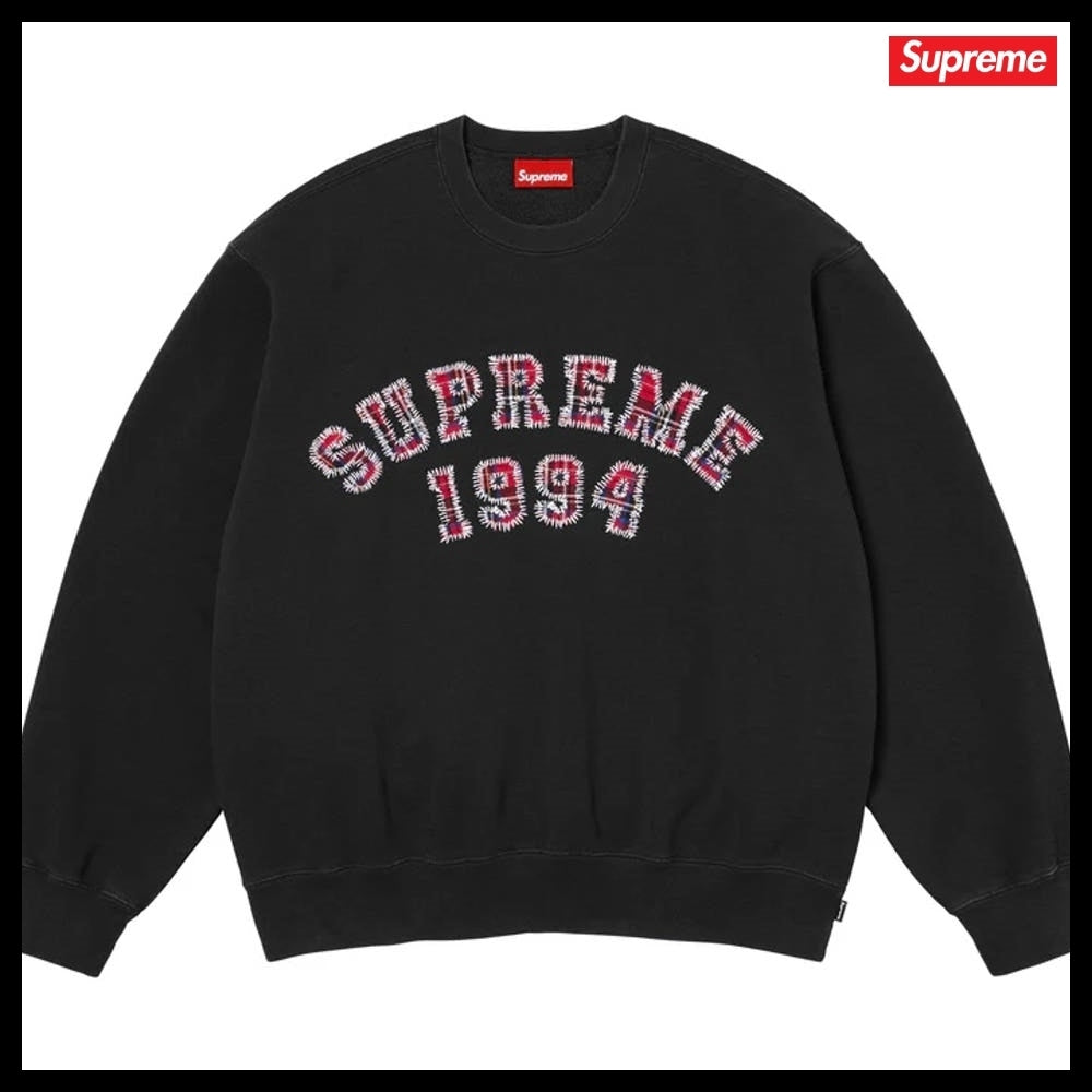 【Supreme】Plaid Arc Crewneck Black 26SS