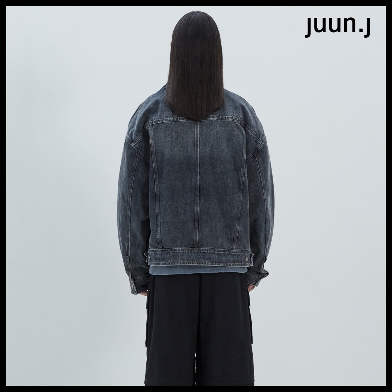 【JUUN.J】CORE Denim Zipper Detail Trucker Ash