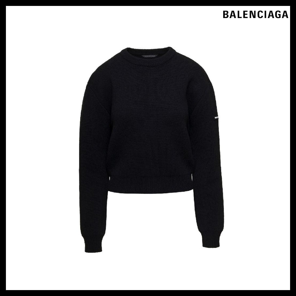 ★BALENCIAGAアウトレット セール ★Rubber Logo Cropped Knit