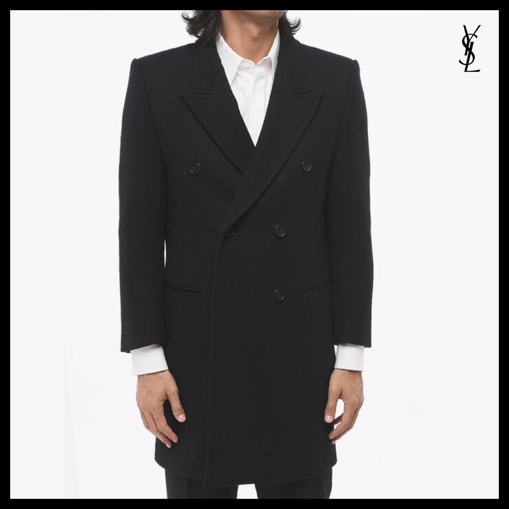【SAINT LAURENT】Black Coat timeless design