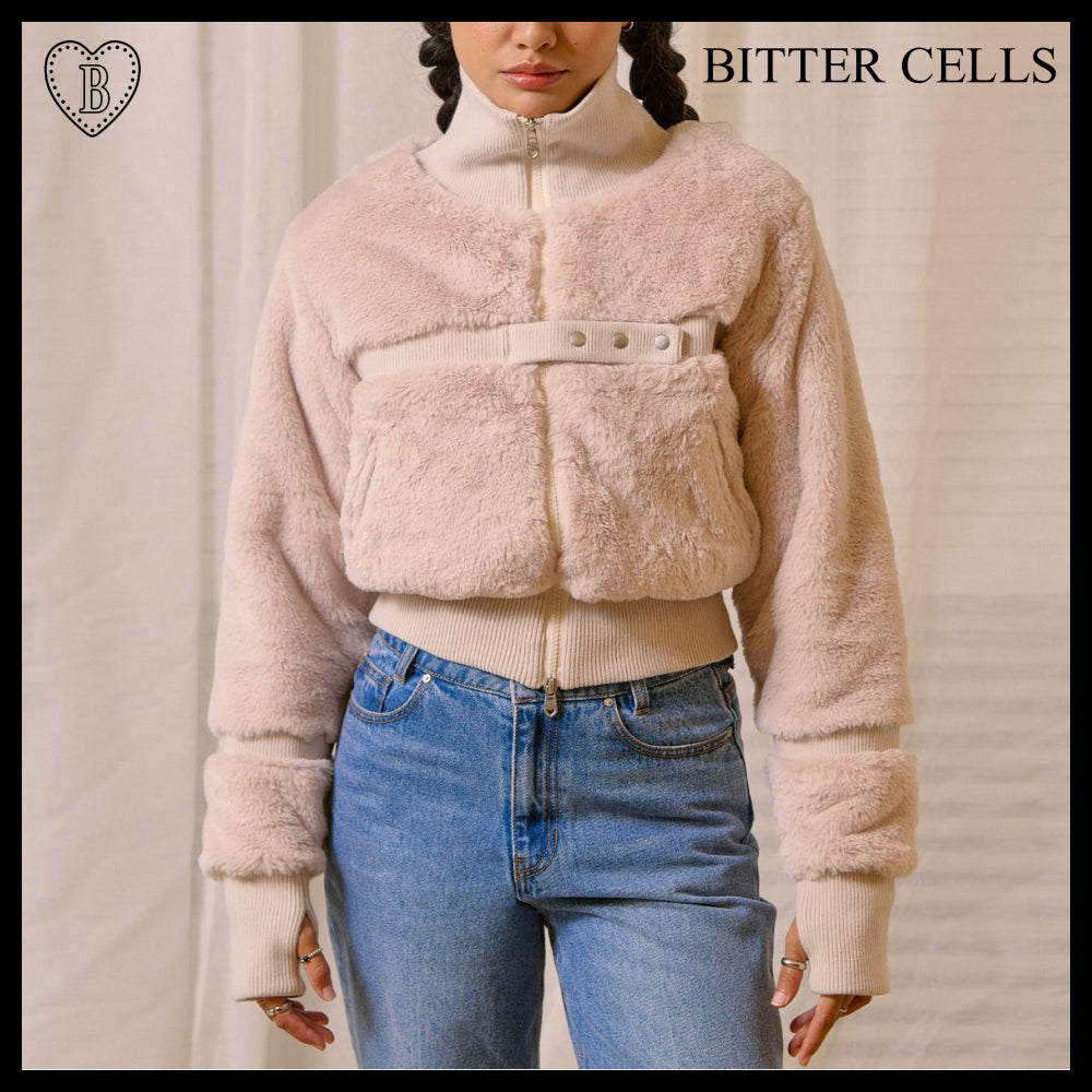 【BITTER CELLS】PUPPY CROP JACKET CREAM