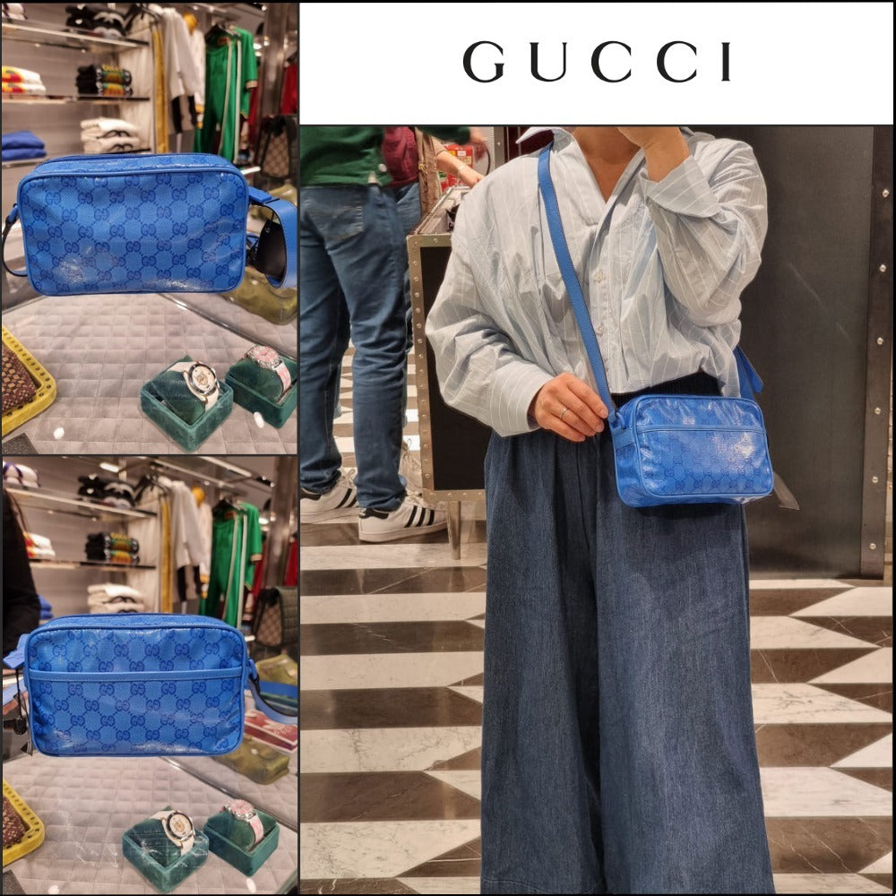 【GUCCI】Men's GG Crystal Canvas Mini Shoulder Crossbody Bag