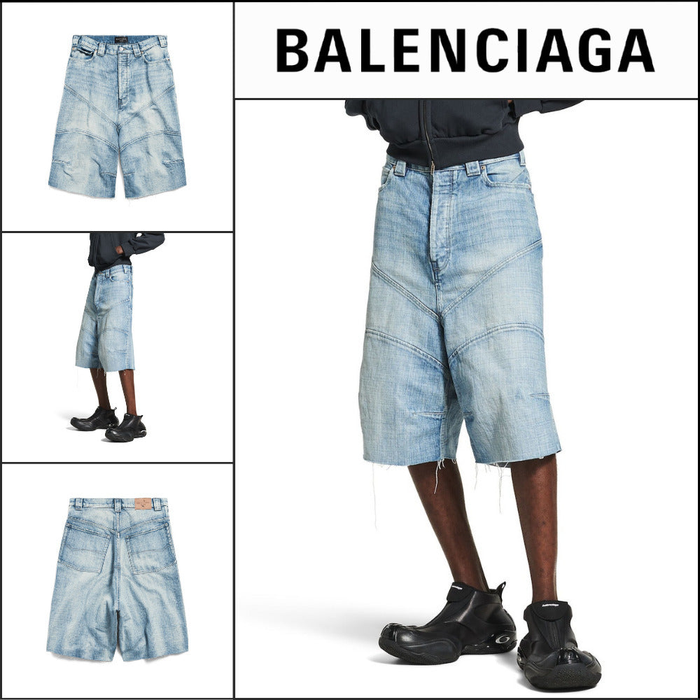 【BALENCIAGA】Men’s Knee Dart Slim-Fit Shorts