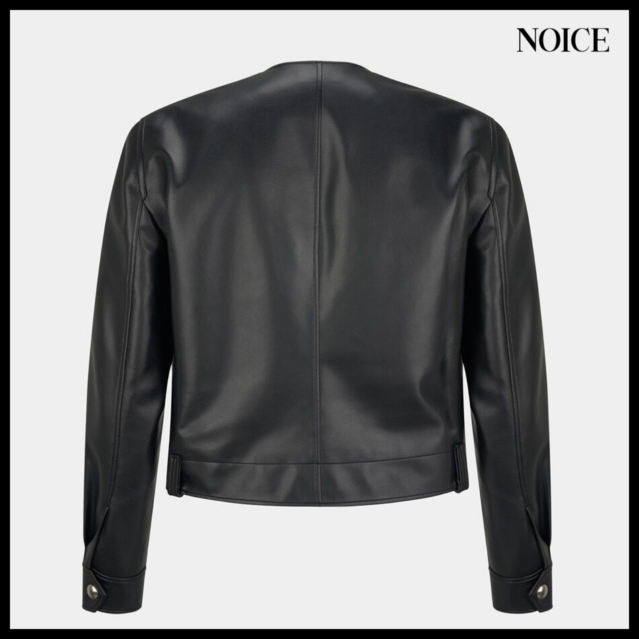 【NOICE】M Pure Collar Leather Jacket Black
