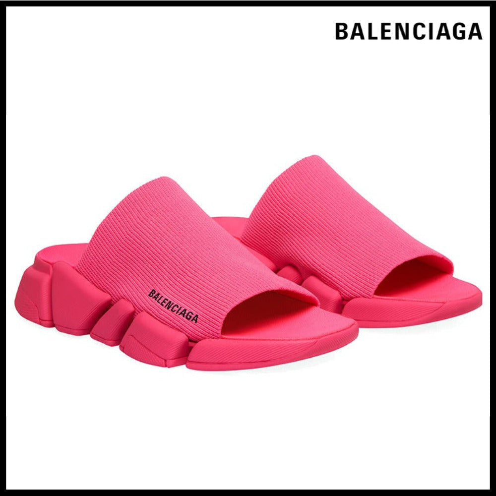【BALENCIAGA】Speed 2.0 Recycled Knit Slide Sandal Pink