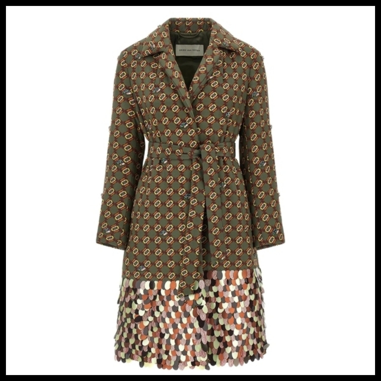【DRIES VAN NOTEN】Green Coat tailored wool