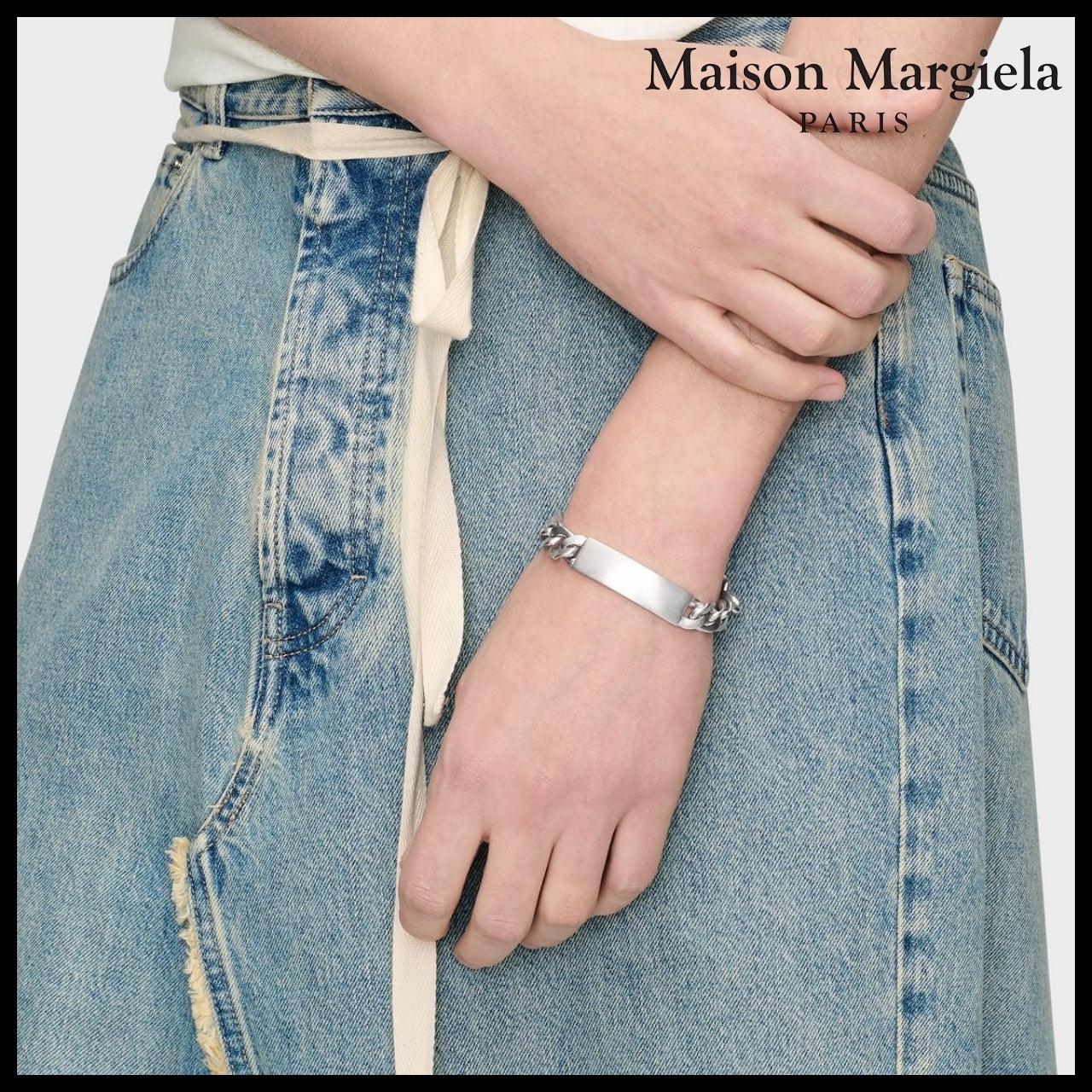 ★MAISON MARGIELA★ Silver Bracelet Polished Palladium