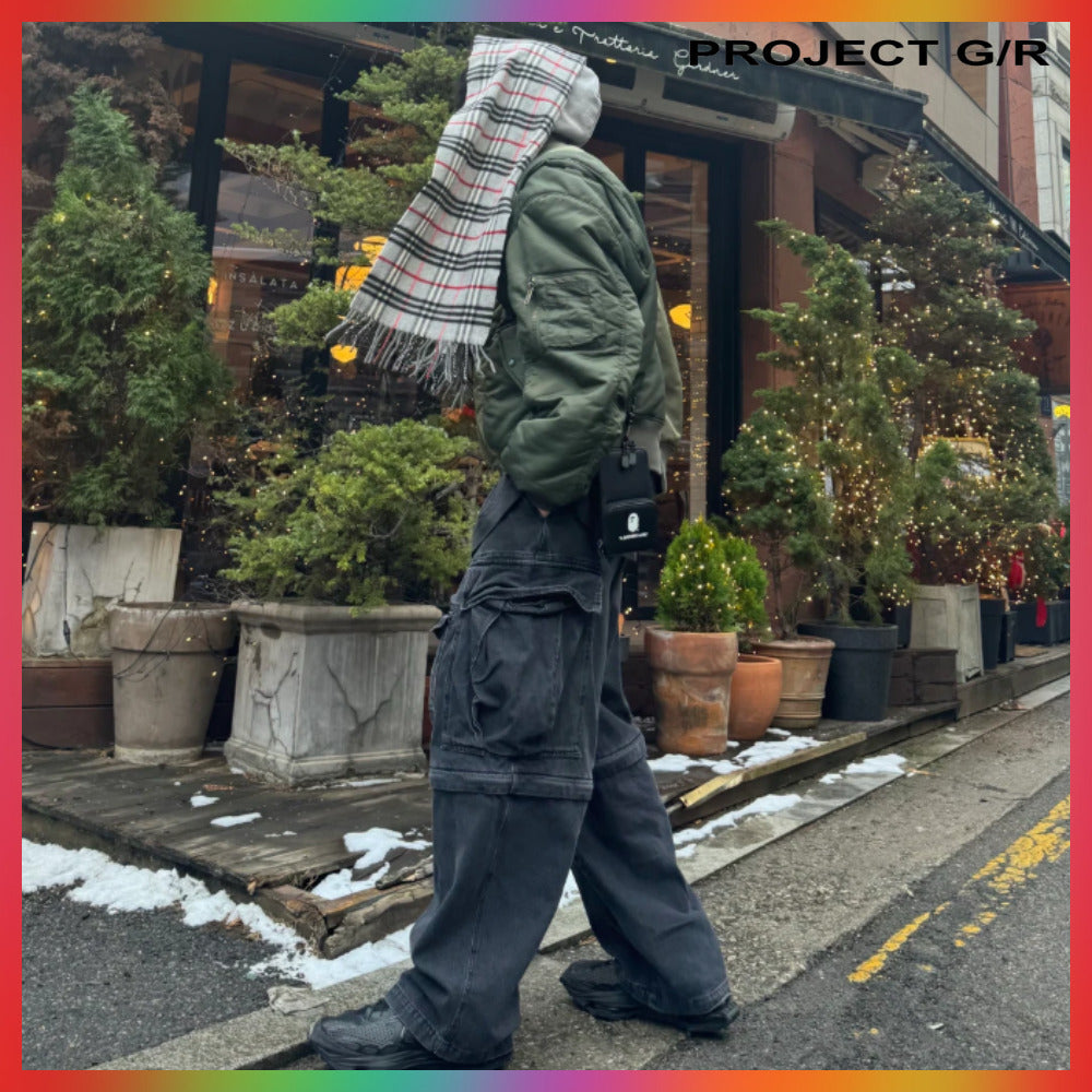 【PROJECT G/R】 UNBALANCED REWORKED BOMBER JACKET KHAKI