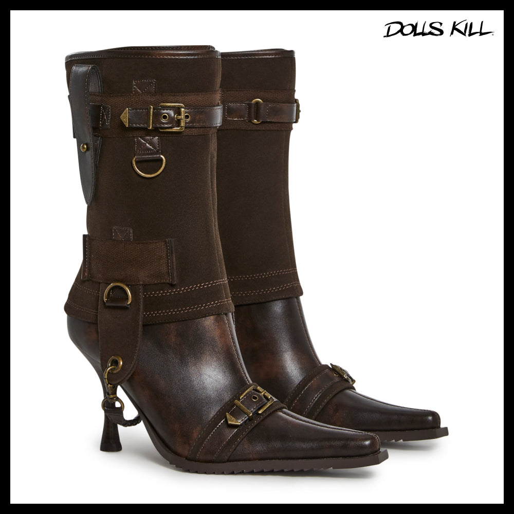 ◆DOLLS KILL◆DARKER WAVS Ego Two Piece Heeled Boots