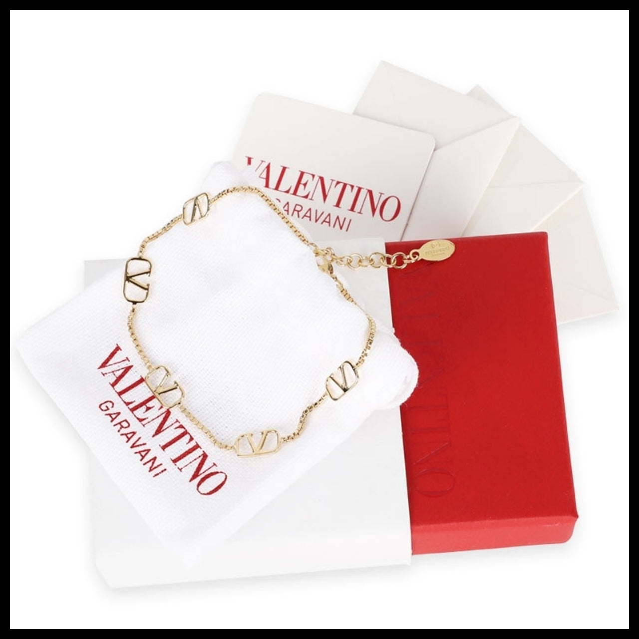 【VALENTINO】V Logo Signature Bracelet Gold