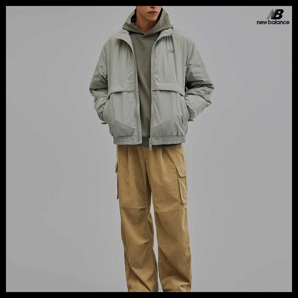 【New Balance】Unisex Heritage Stand Neck Padded JacketTaupe