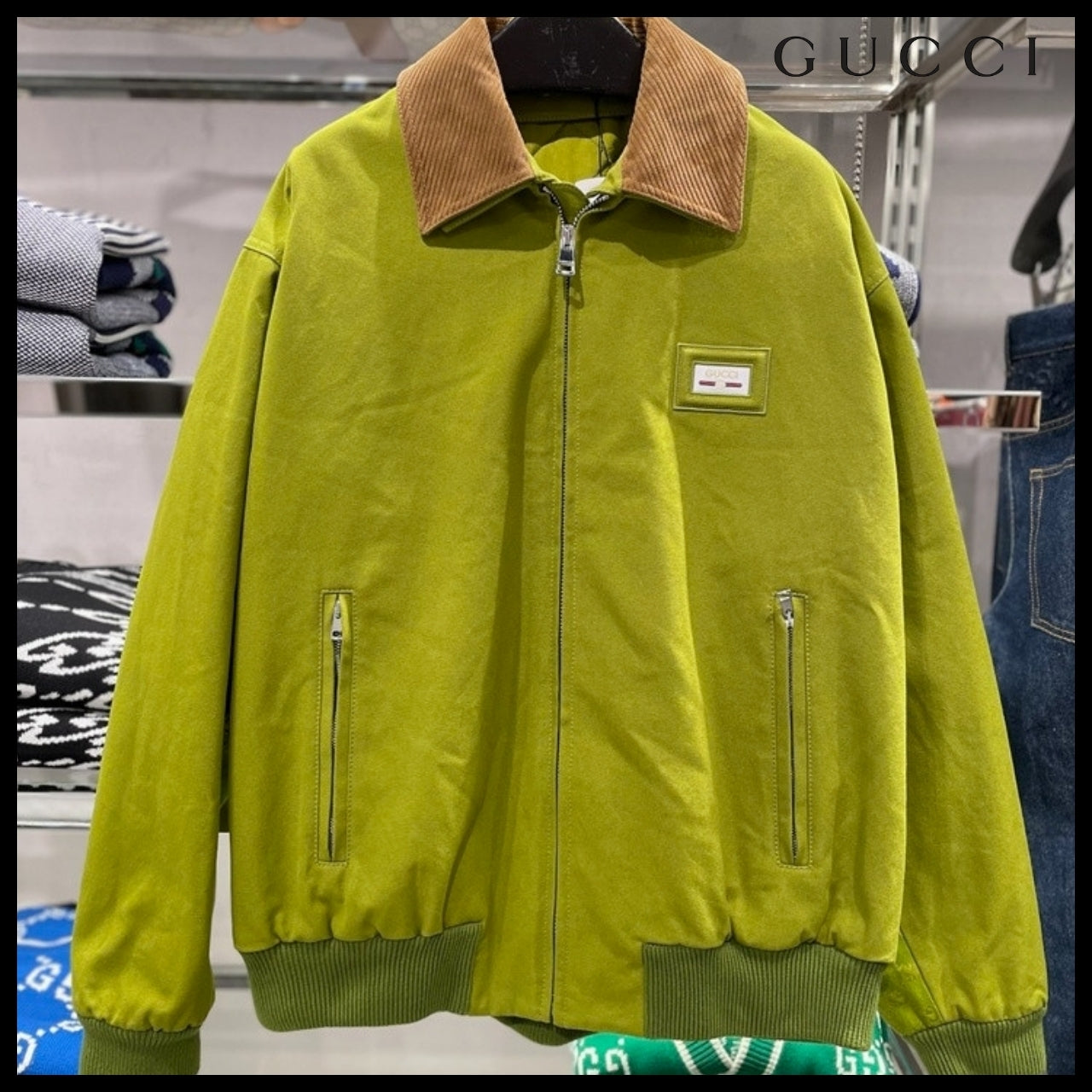 【GUCCI】Logo Cotton Canvas Blouson Jacket Fickle Pickle