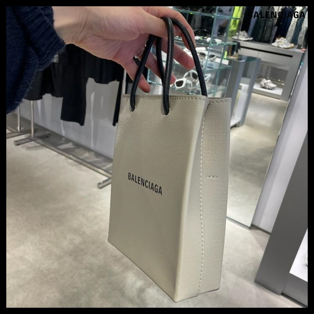 【BALENCIAGA】Shopping Calf Large Tote Bag Beige