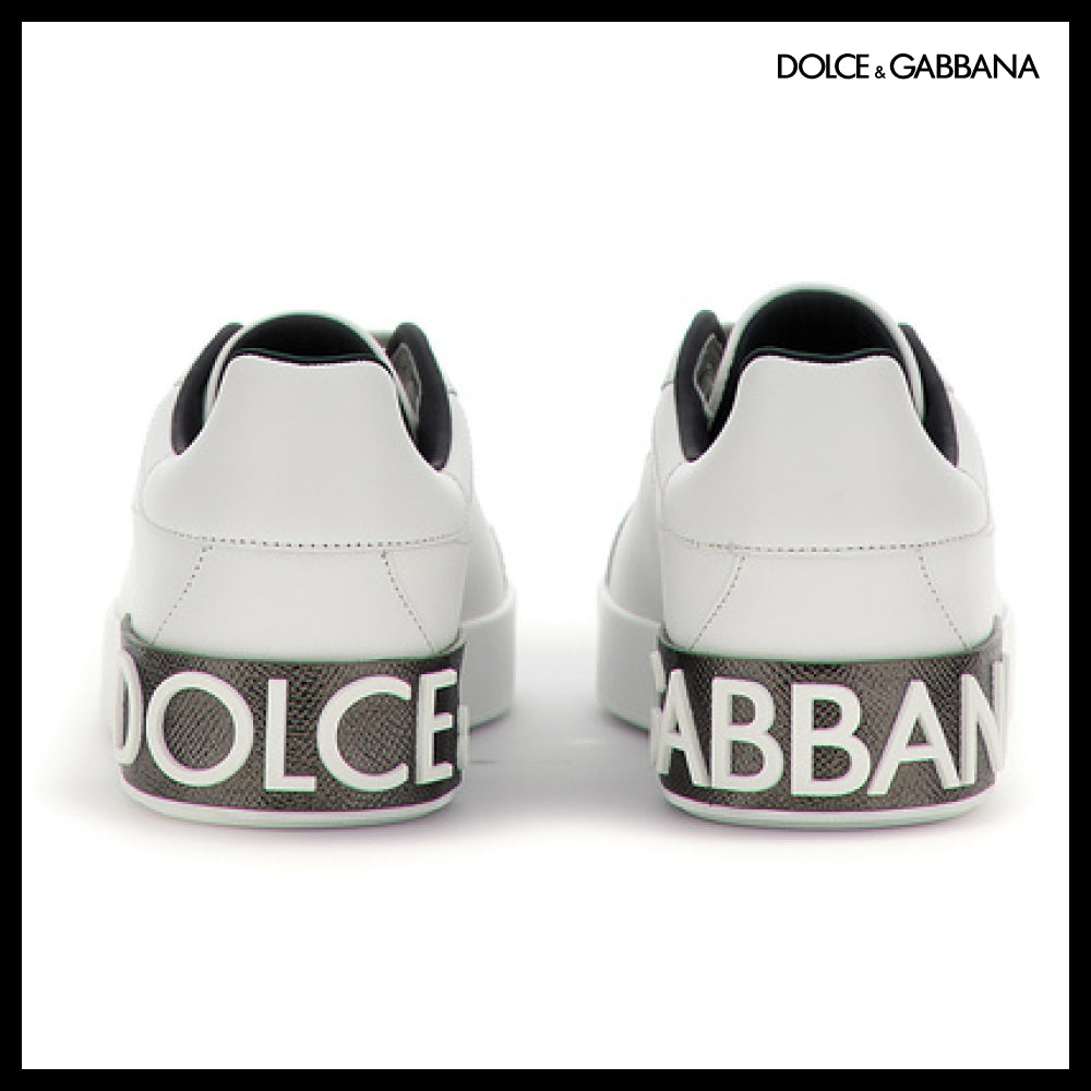 【Dolce & Gabbana】LEATHER SNEAKERS WHITE