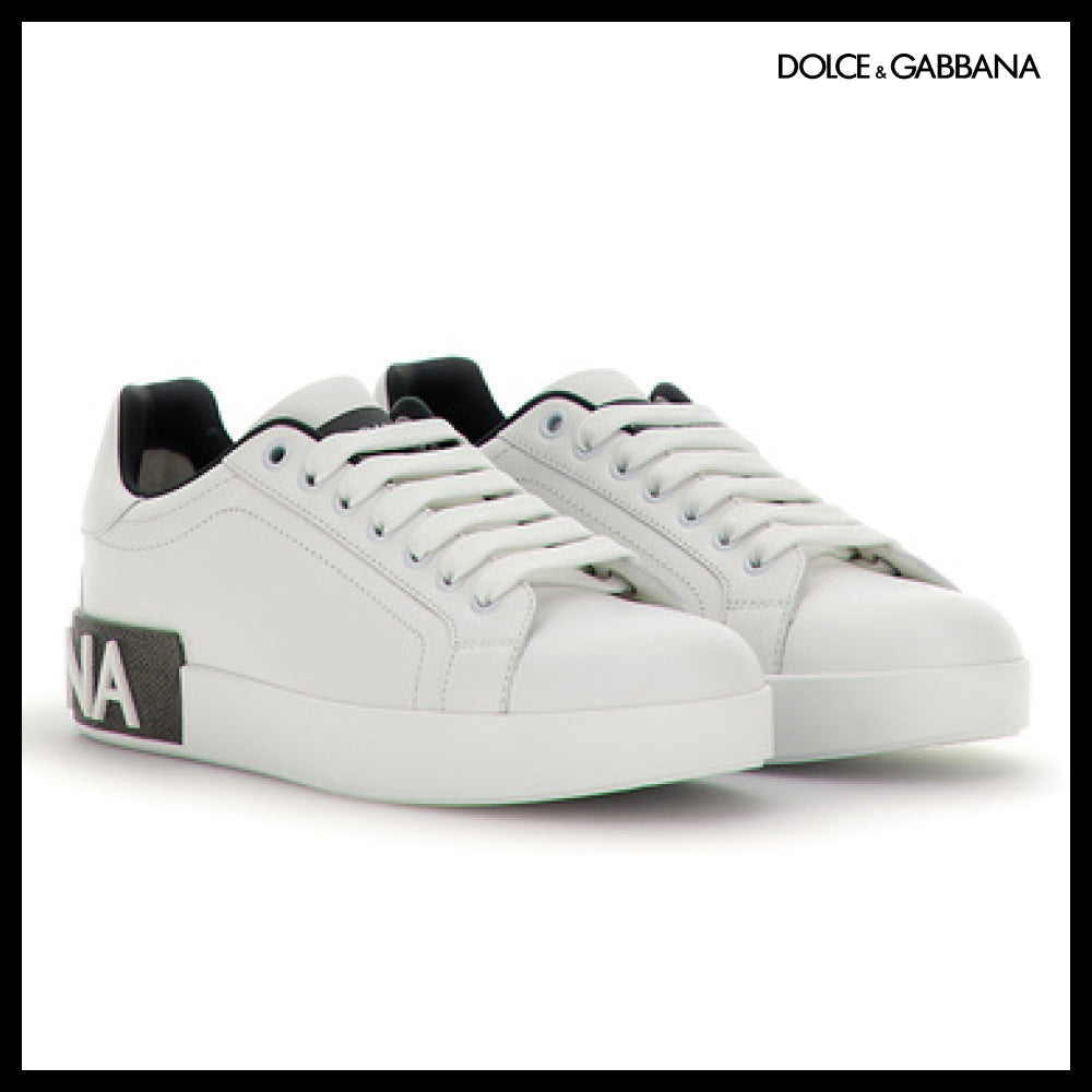 【Dolce & Gabbana】LEATHER SNEAKERS WHITE