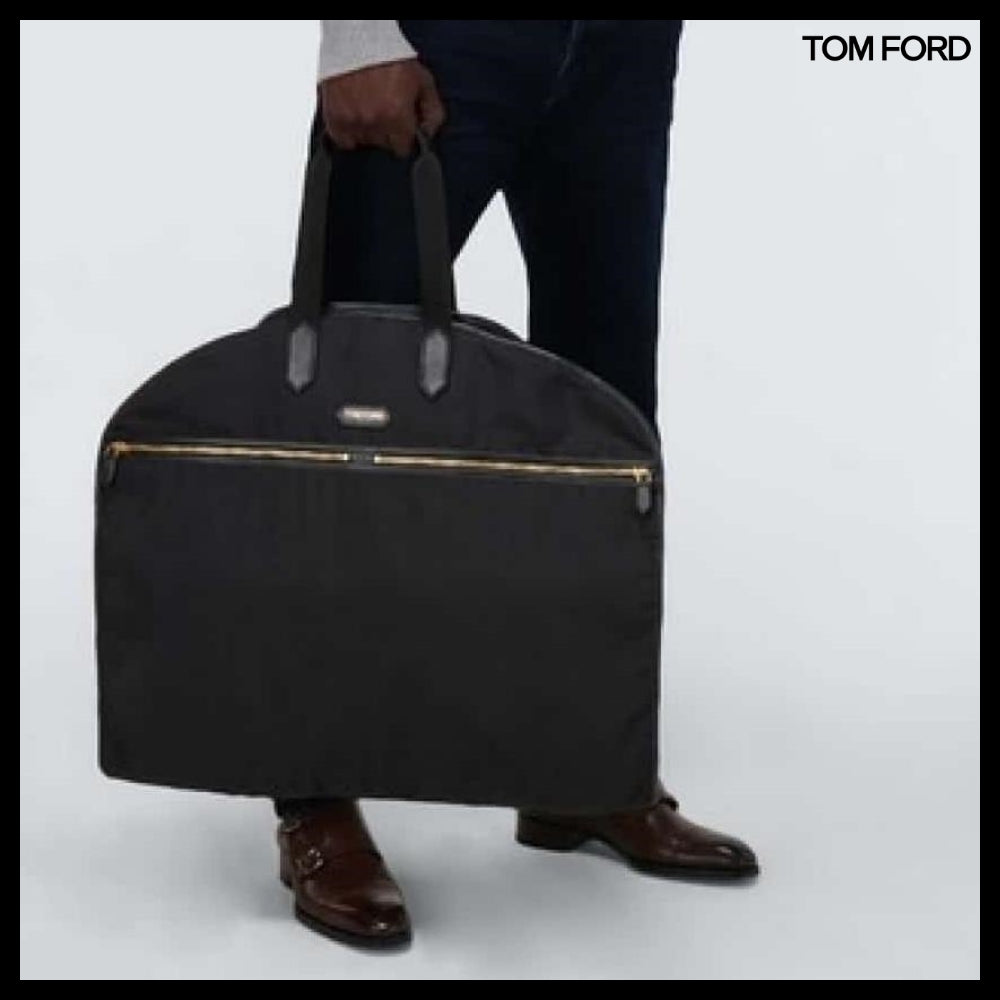 【TOM FORD】LEATHER TRIMMED GARMENT BAG
