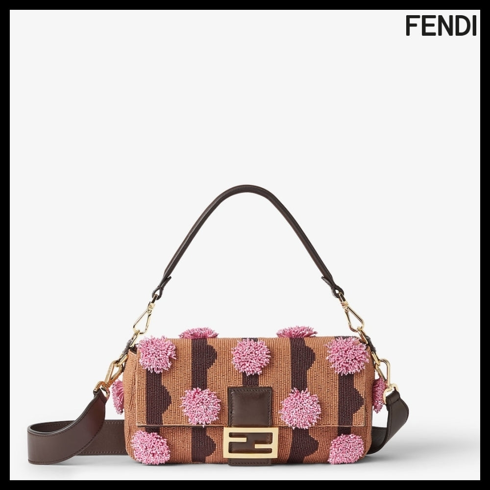 【FENDI】Baguette Multi Color Beaded Embroidery Tote Bag