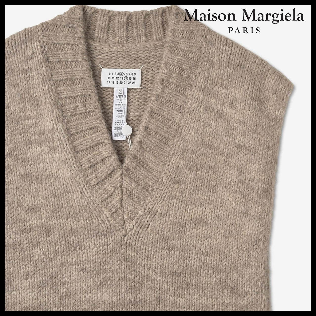 【Maison Margiela】Gilet Knit Vest - Beige