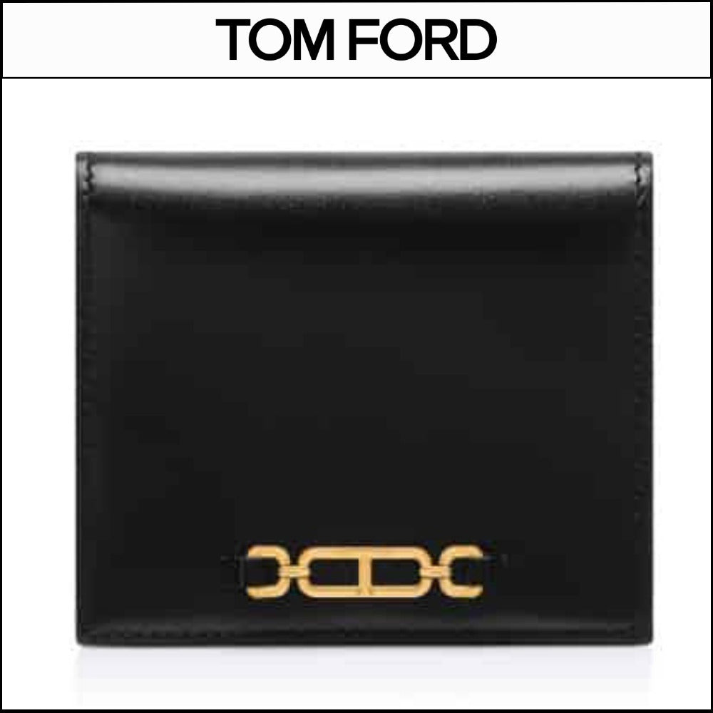 【TOM FORD】PALMELLATO-EFFECT COMPACT WALLET 1N001