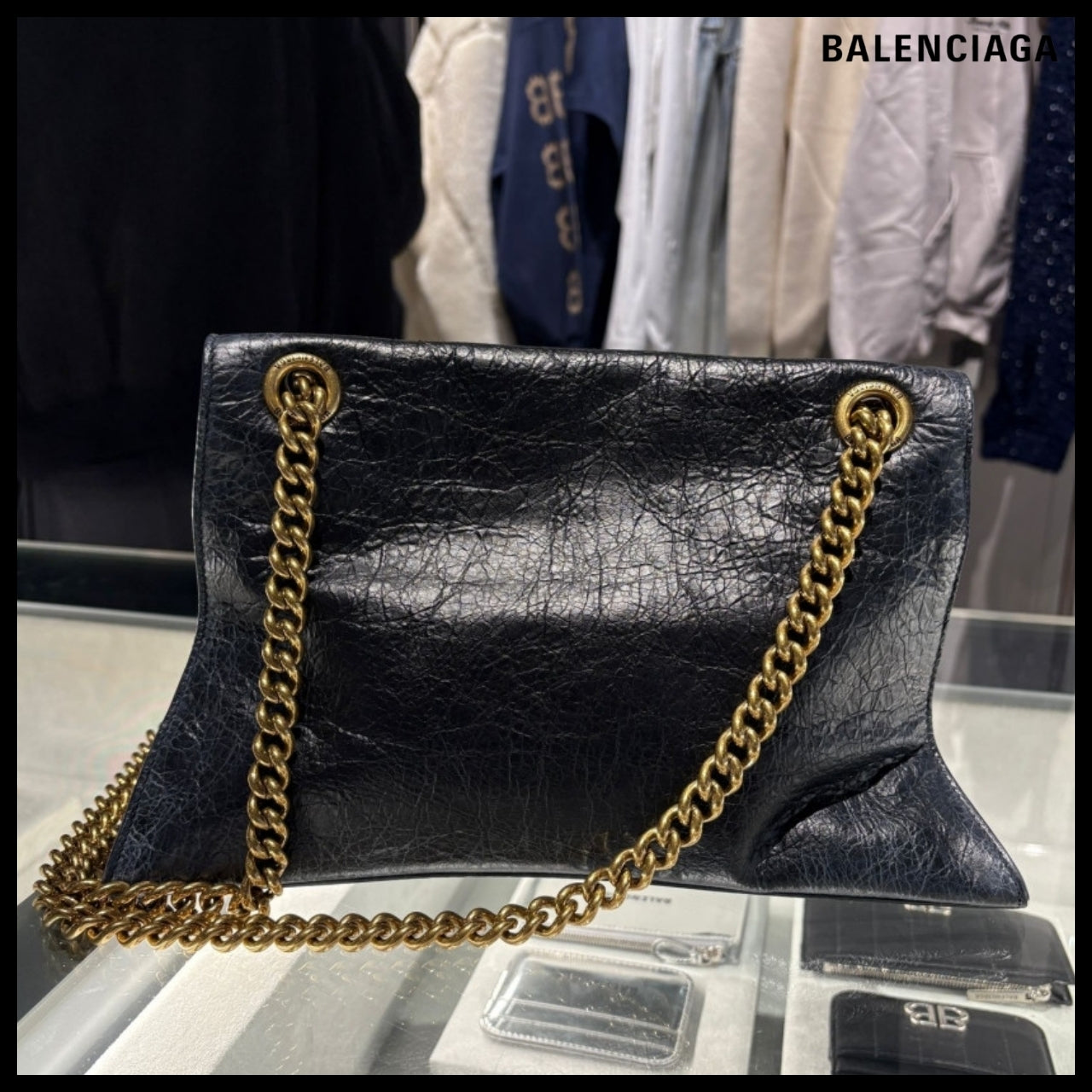 【BALENCIAGA】Crush Chain Small Bag “Paris Souvenir”