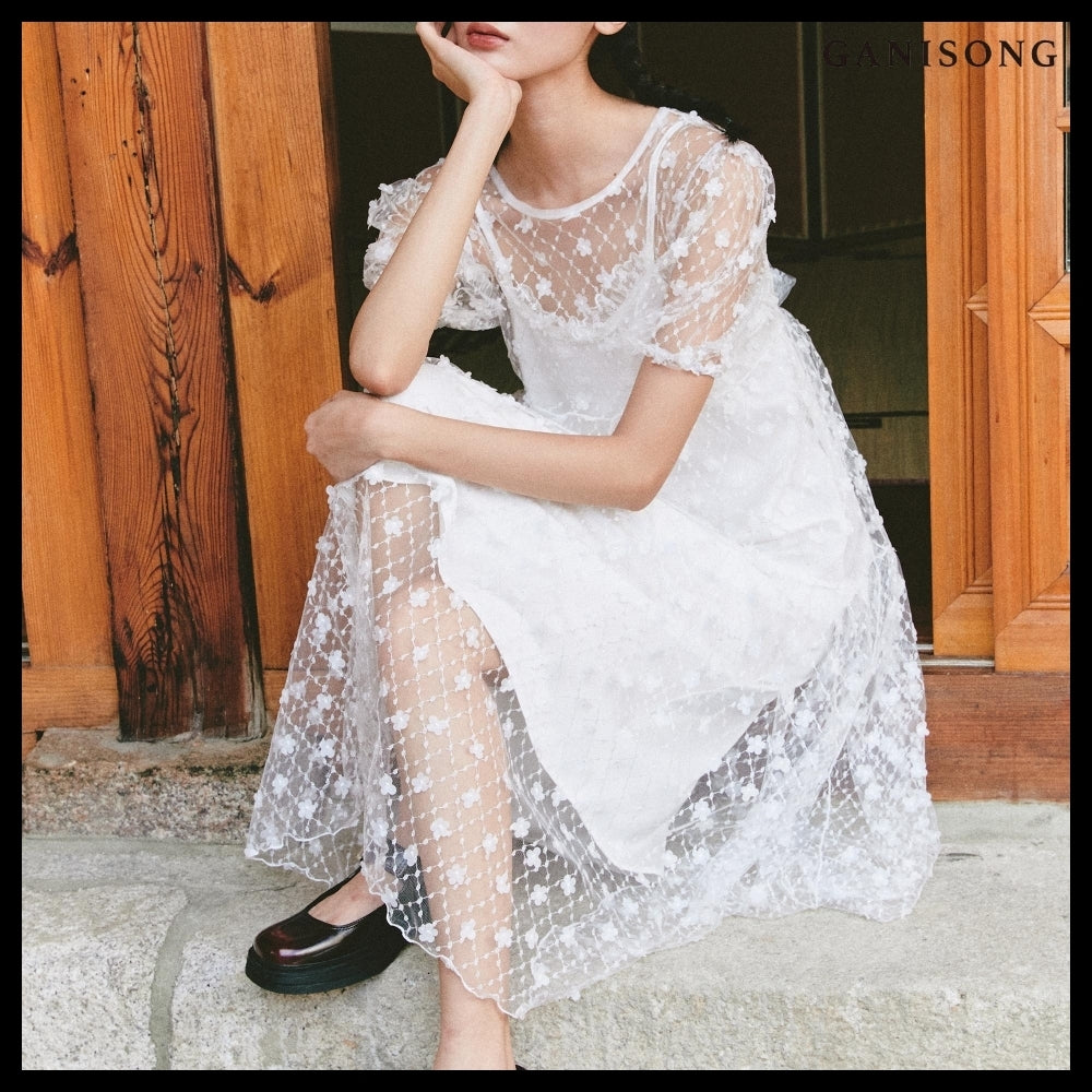 【GANISONG】Bridal Twinkle Fairy Dress White