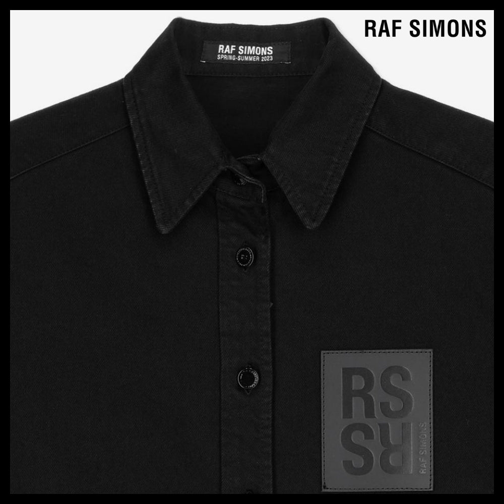【RAF SIMONS】ロゴ パッチ シャツ ブラック