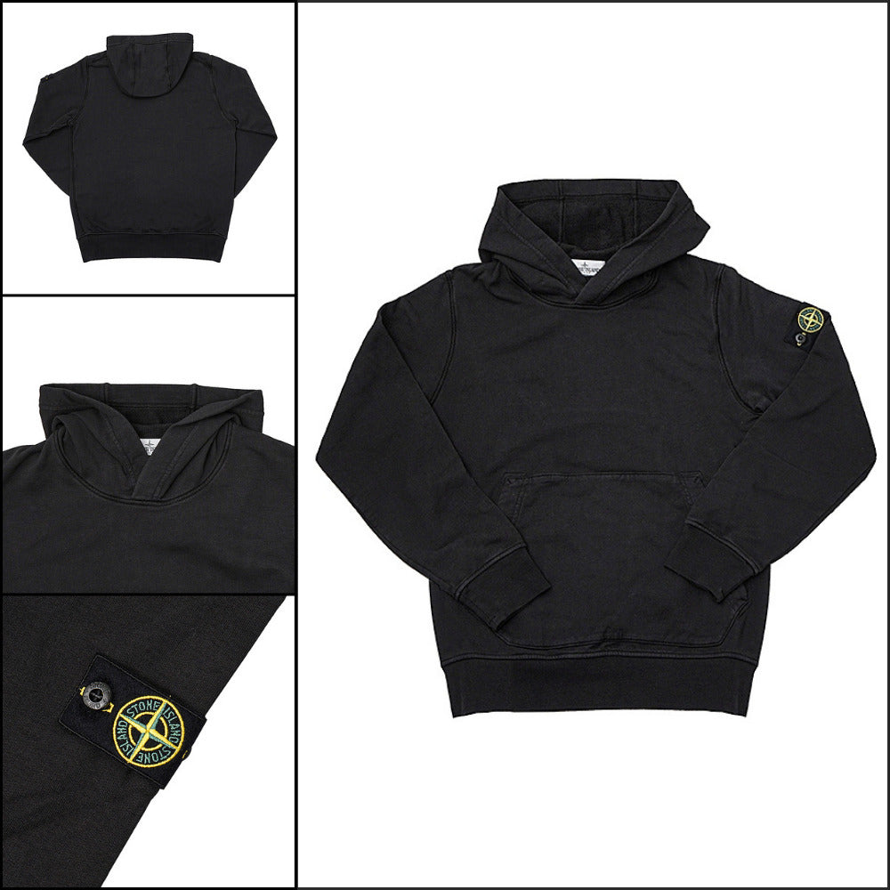 ◆STONE ISLAND◆ Kids Wappen Hoodie Black