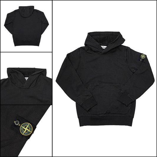 ◆STONE ISLAND◆ Kids Wappen Hoodie Black