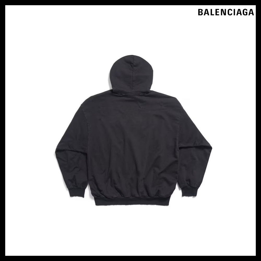 【BALENCIAGA】Institutional Hoodie Medium Fit Black