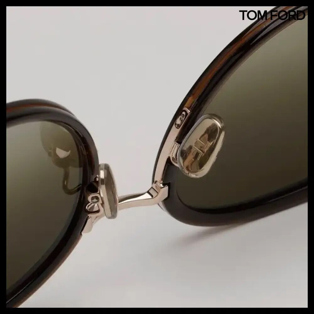 【TOM FORD】Brown Cat-Eye Round Sunglasses Asian Fit