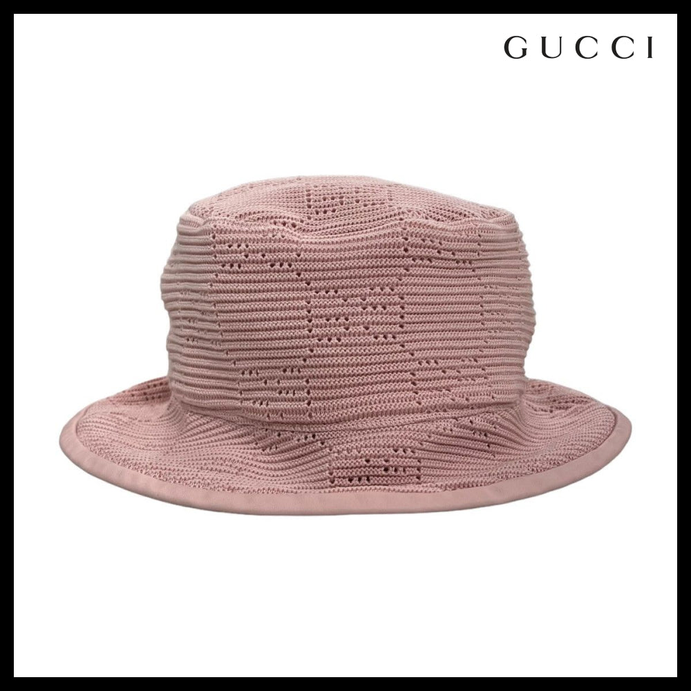【GUCCI】 Women's GG Cable Cotton Bucket Hat