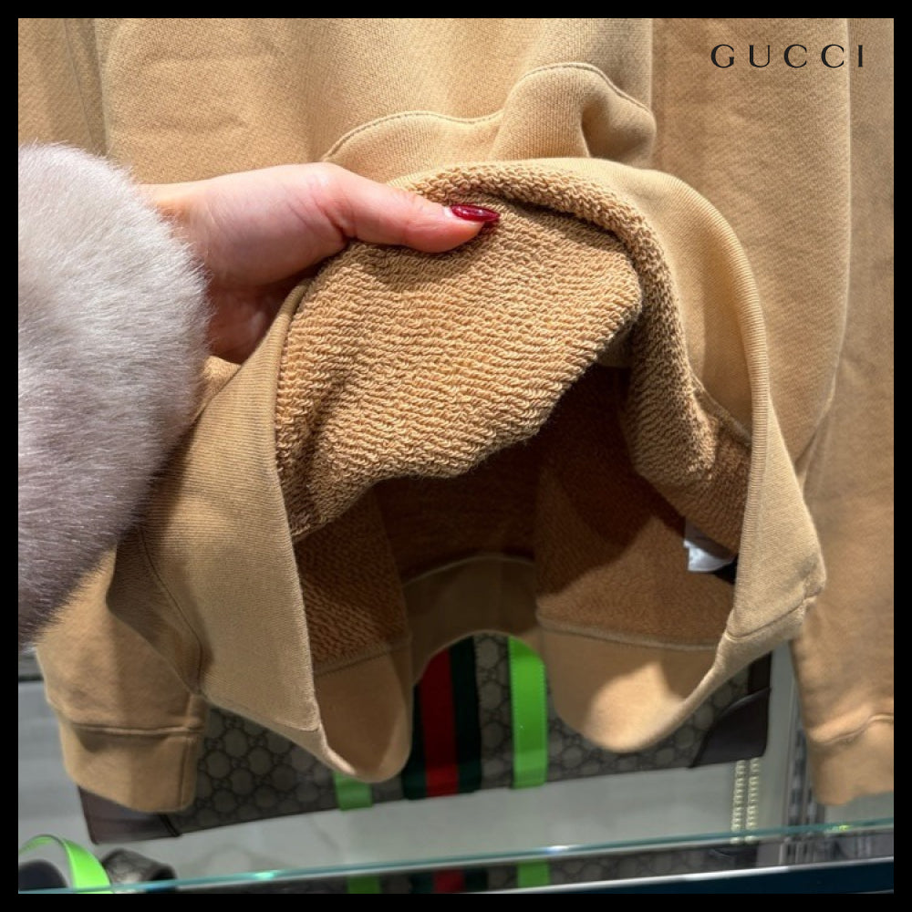 【GUCCI】Interlocking G Heavy Felted Cotton Jersey Hoodie