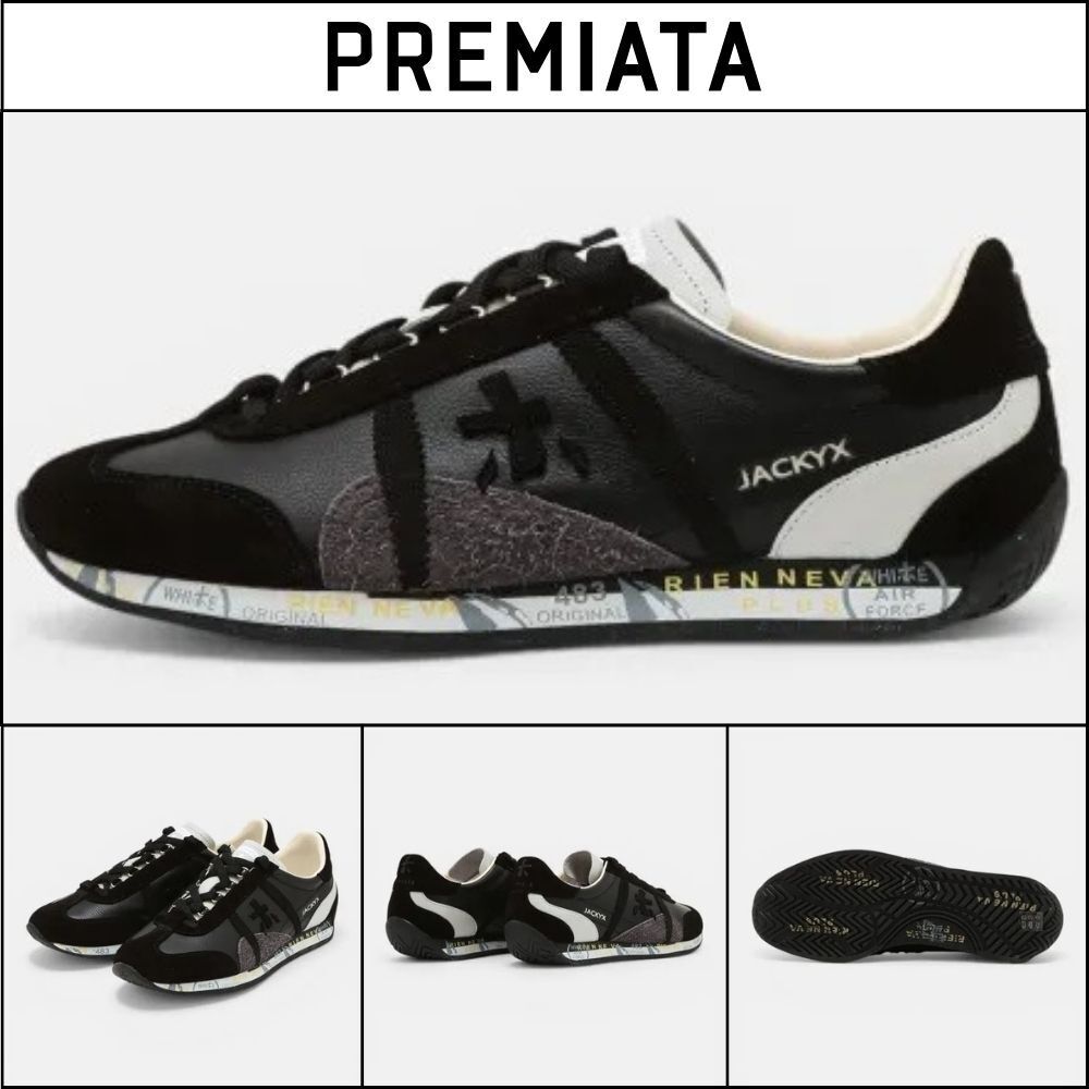 【PREMIATA】26SS JACKYX Black Logo Patch Cow Leather Mens