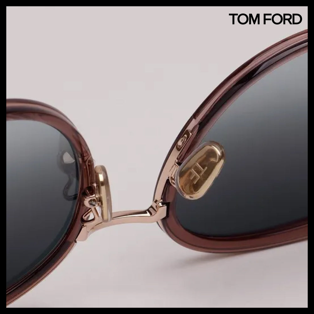 【TOM FORD】Cat-Eye Semi-Transparent Horn-Rimmed Sunglasses