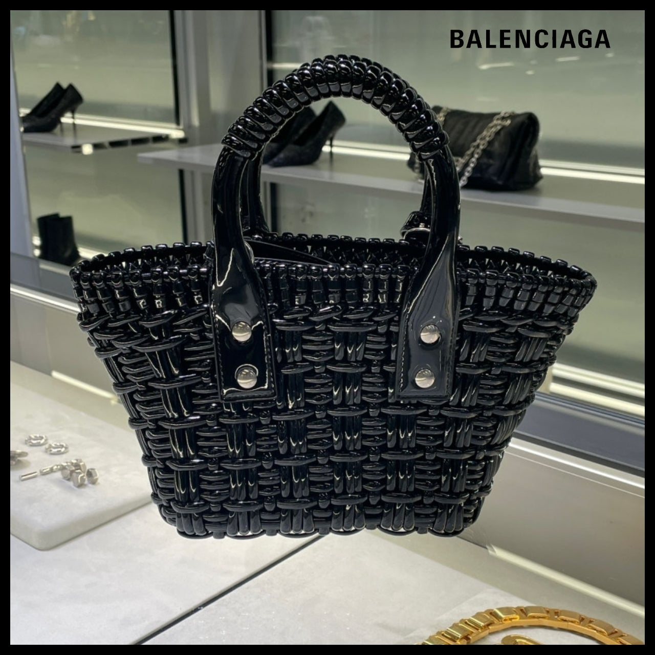 【BALENCIAGA】Bistro Basket with Strap XXS Black