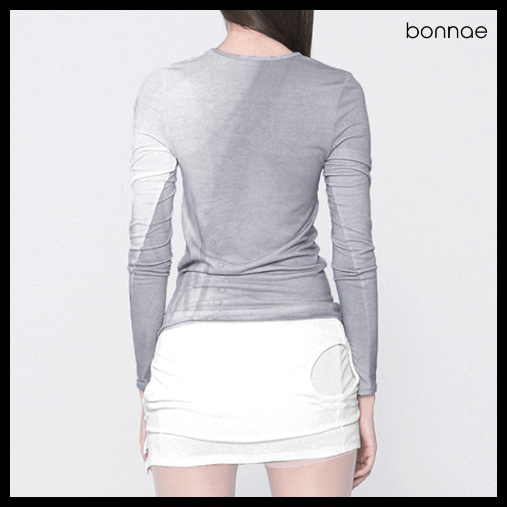 【Bonnae】Women's Corset Graphic Top - Gray