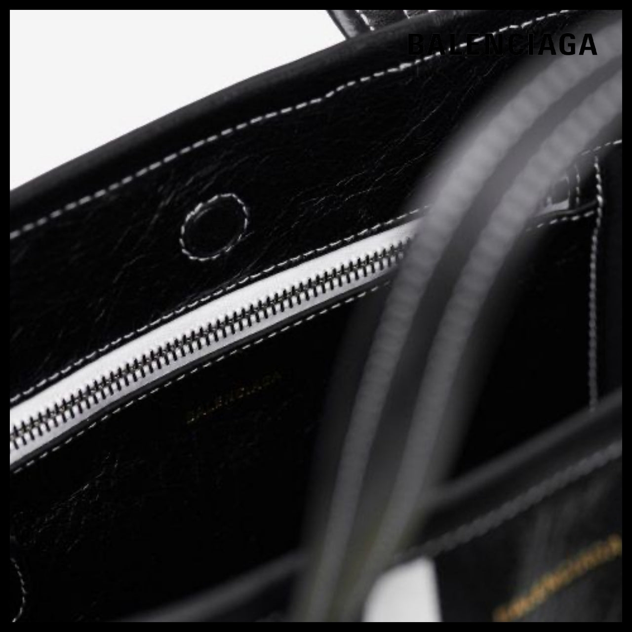【BALENCIAGA】Barbes Small East-West Shopper Bag Black