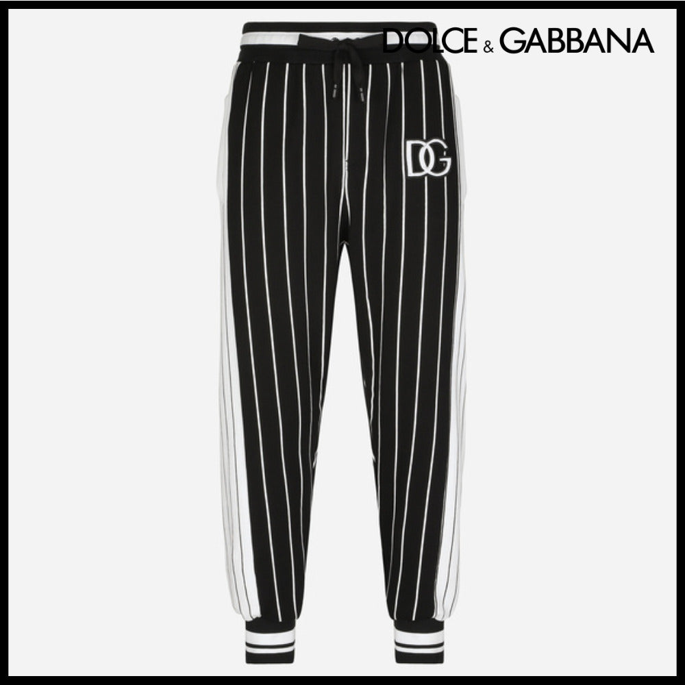 【Dolce & Gabbana】STRIPED JERSEY JOGGING PANTS WITH DG