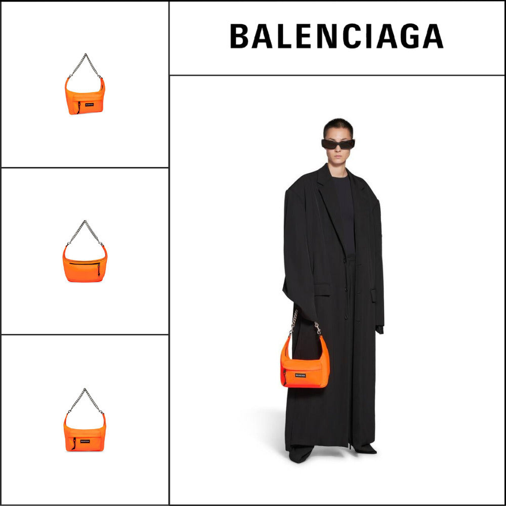 【BALENCIAGA】Raver Medium Bag with Chain in Fluo Orange
