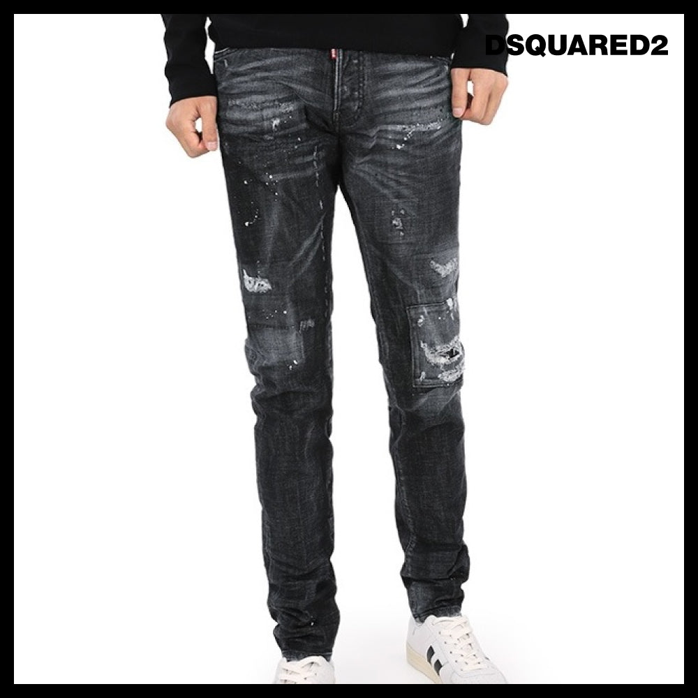 【D SQUARED2】Painting Washed Grey Cool Guy Jeans