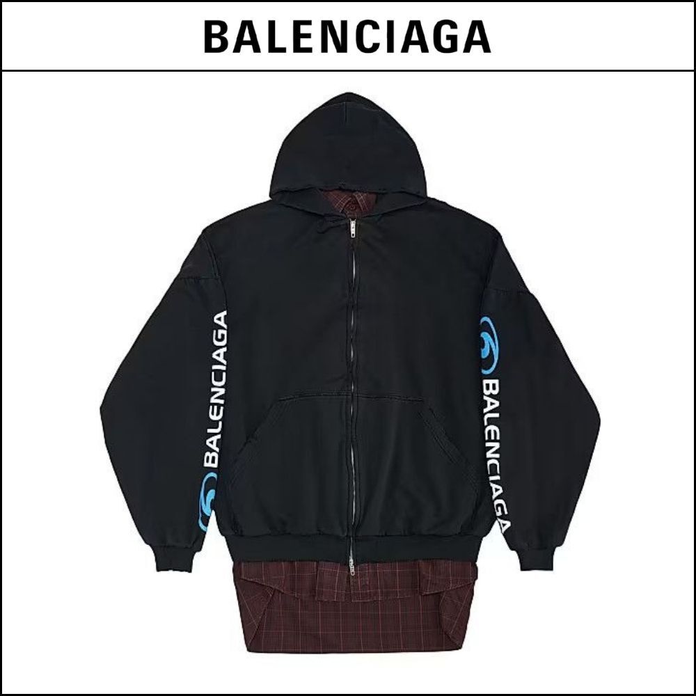 ★Balenciagaアウトレットセール★Surfer Layered Zip-Up Hoodie