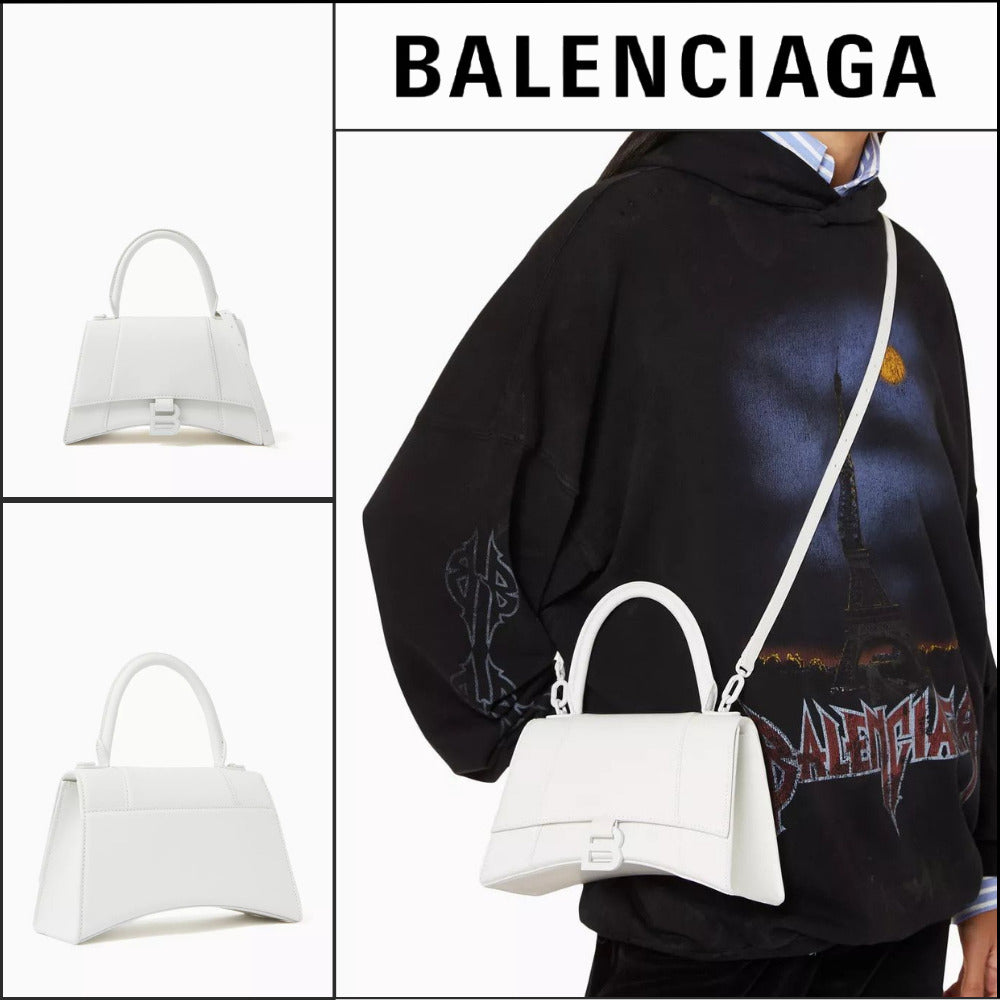 【BALENCIAGA】Hourglass Small Handbag in White