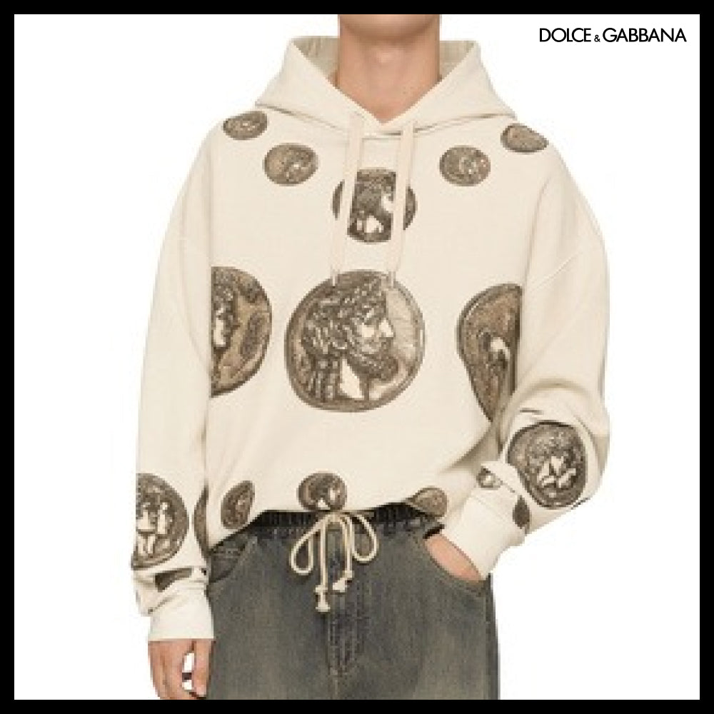 【Dolce & Gabbana】COIN PRINT INSIDE-OUT JERSEY HOODIE