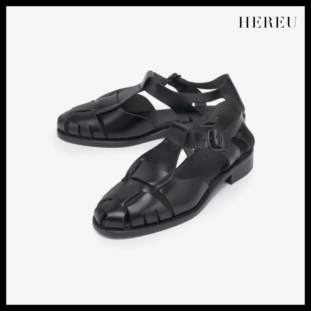 【HEREU】Pesca Cut Out Sandals Black