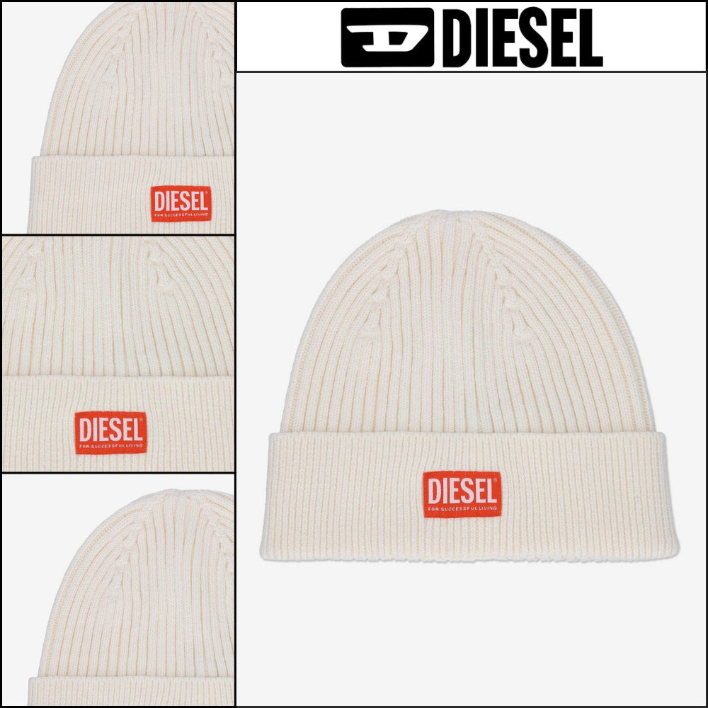 【DIESEL】K Coder H 2X2 Beanie - Off White