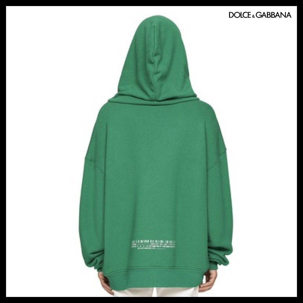 【Dolce & Gabbana】JERSEY HOODIE WITH DGVIB3 PRINT Green